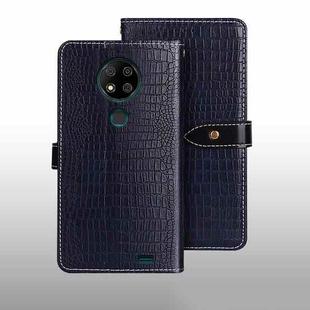 For Oukitel C19 Pro idewei Crocodile Texture Leather Phone Case(Dark Blue)