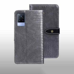 For vivo V21s idewei Crocodile Texture Leather Phone Case(Grey)