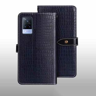 For vivo V21s idewei Crocodile Texture Leather Phone Case(Dark Blue)