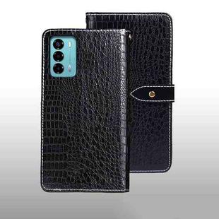 For ZTE Blade A72 4G idewei Crocodile Texture Leather Phone Case(Black)