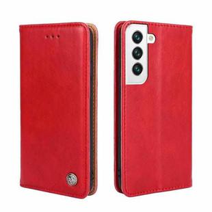For Samsung Galaxy S23 5G Non-Magnetic Retro Texture Flip Leather Phone Case(Red)
