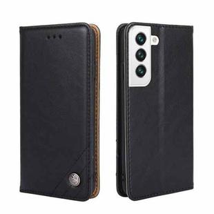 For Samsung Galaxy S23 5G Non-Magnetic Retro Texture Flip Leather Phone Case(Black)
