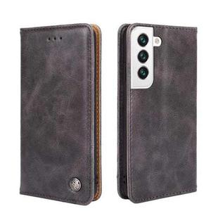 For Samsung Galaxy S23+ 5G Non-Magnetic Retro Texture Flip Leather Phone Case(Grey)