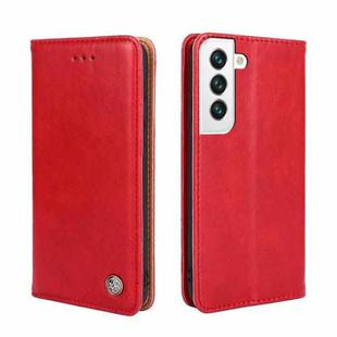 For Samsung Galaxy S23+ 5G Non-Magnetic Retro Texture Flip Leather Phone Case(Red)