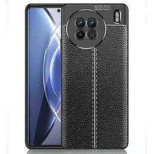 For vivo X90 Pro+ Litchi Texture Shockproof TPU Phone Case(Black)