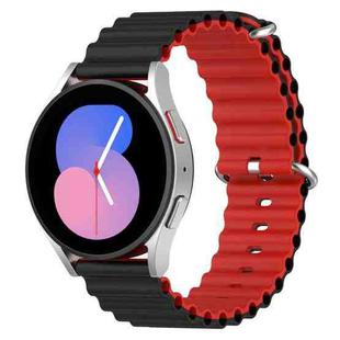 20mm Universal Ocean Style Silicone Two Color Watch Band(Black Red)
