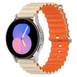 20mm Universal Ocean Style Silicone Two Color Watch Band(Starlight Orange)