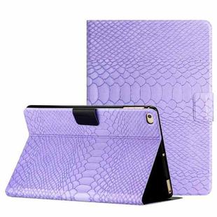 For iPad Air / Air 2 / 9.7 2017 / 9.7 2018 Solid Color Crocodile Texture Leather Smart Tablet Case(Purple)