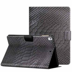 For iPad 10.2 / 10.5 Solid Color Crocodile Texture Leather Smart Tablet Case(Black)
