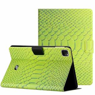 For iPad Pro 11 2020 / 2018 / Air 2020 10.9 Solid Color Crocodile Texture Leather Smart Tablet Case(Green)