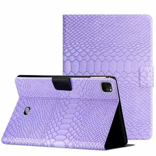 For iPad Pro 11 2020 / 2018 / Air 2020 10.9 Solid Color Crocodile Texture Leather Smart Tablet Case(Purple)