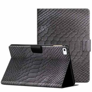 For iPad mini 5/4/3/2/1 Solid Color Crocodile Texture Leather Smart Tablet Case(Black)