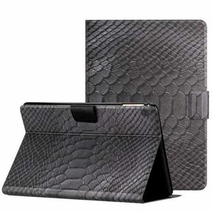 For Lenovo Tab M10 Solid Color Crocodile Texture Leather Smart Tablet Case(Black)