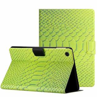 For Samsung Galaxy Tab A8 Solid Color Crocodile Texture Leather Smart Tablet Case(Green)
