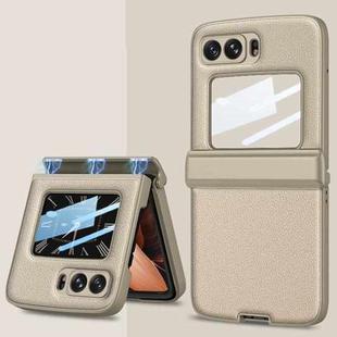 For Motorola Razr 2022 GKK Magnetic Folding Shockproof Leather Phone Case(Gold)