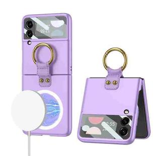 For Samsung Galaxy Z Flip4 GKK MagSafe Ultrathin Integrated Shockproof Phone Case with Ring Holder(Purple)