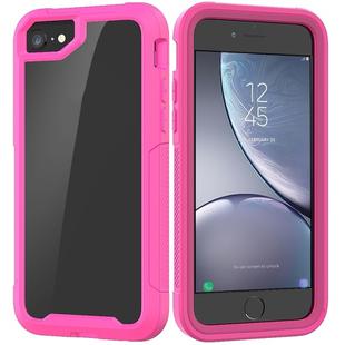 For iPhone SE 2020 & 8 & 7 Transparent Series Frame TPU + PC Dust-proof Scratch-proof Drop-proof Protective Case(Rose Red)