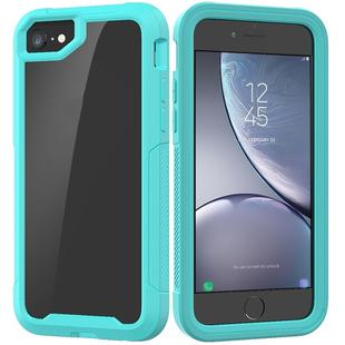 For iPhone SE 2020 & 8 & 7 Transparent Series Frame TPU + PC Dust-proof Scratch-proof Drop-proof Protective Case(Light Blue)