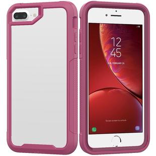 For iPhone 8 Plus & 7 Plus Transparent Series Frame TPU + PC Dust-proof Scratch-proof Drop-proof Protective Case(Dark Red)