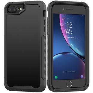 For iPhone 8 Plus & 7 Plus Transparent Series Frame TPU + PC Dust-proof Scratch-proof Drop-proof Protective Case(Black)