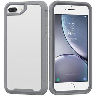 For iPhone 8 Plus & 7 Plus Transparent Series Frame TPU + PC Dust-proof Scratch-proof Drop-proof Protective Case(Grey)