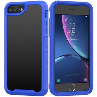 For iPhone 8 Plus & 7 Plus Transparent Series Frame TPU + PC Dust-proof Scratch-proof Drop-proof Protective Case(Blue)