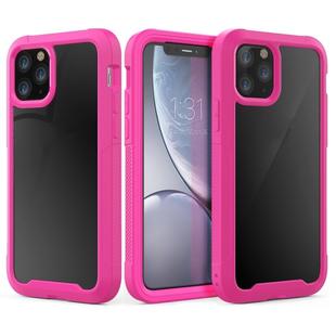 For iPhone 11 Pro Transparent Series Frame TPU + PC Dust-proof Scratch-proof Drop-proof Protective Case(Rose Red)
