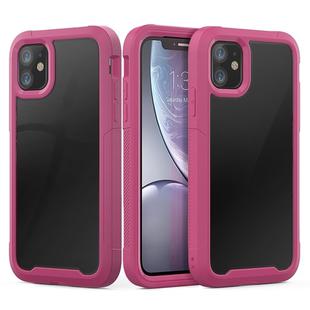 For iPhone 11 Transparent Series Frame TPU + PC Dust-proof Scratch-proof Drop-proof Protective Case(Dark Red)