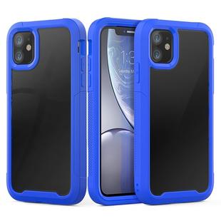 For iPhone 11 Transparent Series Frame TPU + PC Dust-proof Scratch-proof Drop-proof Protective Case(Blue)