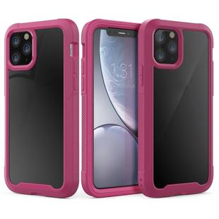 For iPhone 11 Pro Max Transparent Series Frame TPU + PC Dust-proof Scratch-proof Drop-proof Protective Case(Dark Red)