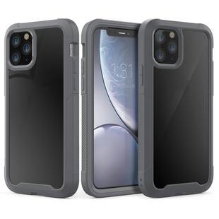 For iPhone 11 Pro Max Transparent Series Frame TPU + PC Dust-proof Scratch-proof Drop-proof Protective Case(Grey)