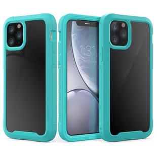 For iPhone 11 Pro Max Transparent Series Frame TPU + PC Dust-proof Scratch-proof Drop-proof Protective Case(Light Blue)