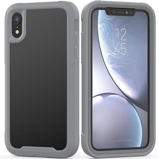 For iPhone XR Transparent Series Frame TPU + PC Dust-proof Scratch-proof Drop-proof Protective Case(Grey)