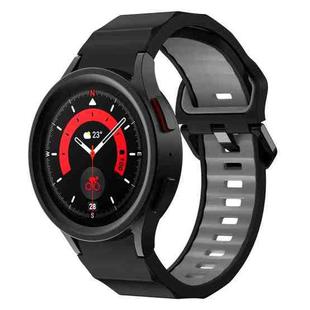 For Samsung Galaxy Watch5 Pro Wave Two Color Silicone Watch Band(Black Grey)