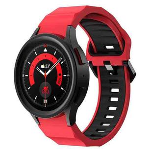 For Samsung Galaxy Watch5 Pro Wave Two Color Silicone Watch Band(Red Black)