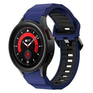 For Samsung Galaxy Watch5 Pro Wave Two Color Silicone Watch Band(Blue Black)