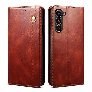 For Samsung Galaxy S23 5G Oil Wax Crazy Horse Texture Leather Phone Case(Brown)