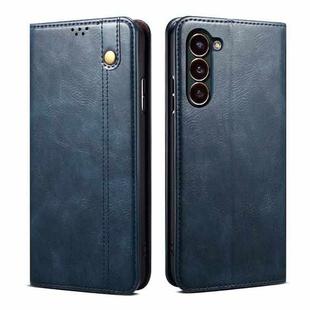 For Samsung Galaxy S23+ 5G Oil Wax Crazy Horse Texture Leather Phone Case(Blue)