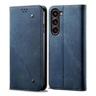 For Samsung Galaxy S23 5G Denim Texture Leather Phone Case(Blue)