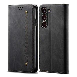 For Samsung Galaxy S23 5G Denim Texture Leather Phone Case(Black)