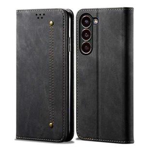 For Samsung Galaxy S23+ 5G Denim Texture Leather Phone Case(Black)