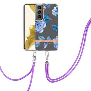 For Samsung Galaxy S23+ 5G Flowers and Plants Series IMD TPU Phone Case with Lanyard(Orchid Peony)