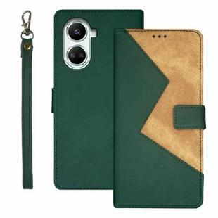 For Huawei nova 10 SE idewei Two-color Splicing Leather Phone Case(Green)