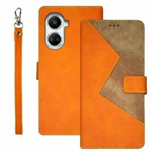 For Huawei nova 10 SE idewei Two-color Splicing Leather Phone Case(Orange)