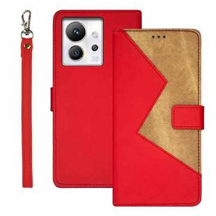 For Infinix Zero Ultra 5G idewei Two-color Splicing Leather Phone Case(Red)