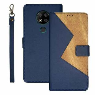 For Oukitel C19 Pro idewei Two-color Splicing Leather Phone Case(Blue)