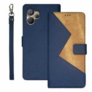 For Realme 10 5G idewei Two-color Splicing Leather Phone Case(Blue)