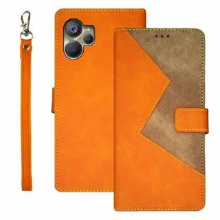 For Realme 10 5G idewei Two-color Splicing Leather Phone Case(Orange)