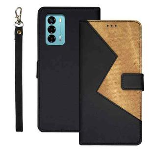 For ZTE Blade A72 4G idewei Two-color Splicing Leather Phone Case(Black)