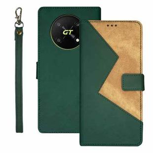 For Honor X40 GT idewei Two-color Splicing Leather Phone Case(Green)